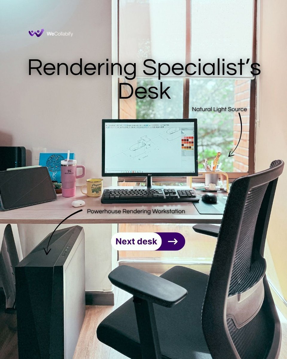 wecollabify's tweet image. What’s on My Desk? 

These are the real setups behind the work — from architects drafting in Revit to editors cutting timelines and ops leads making everything run smooth.

🟣Which one feels like your kind of flow? Drop it in the comments.

#GlobalTalent #RemoteWorkflow