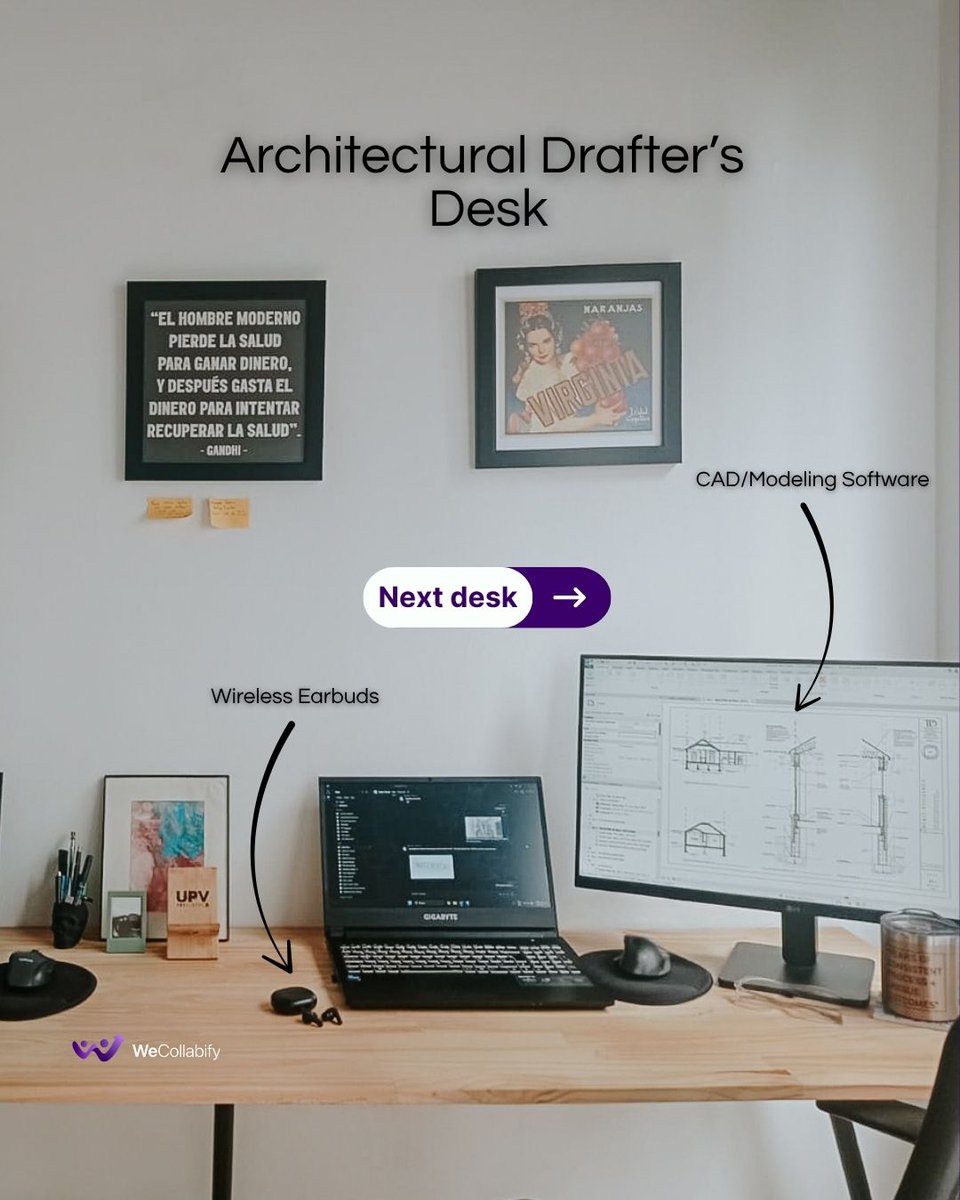 wecollabify's tweet image. What’s on My Desk? 

These are the real setups behind the work — from architects drafting in Revit to editors cutting timelines and ops leads making everything run smooth.

🟣Which one feels like your kind of flow? Drop it in the comments.

#GlobalTalent #RemoteWorkflow