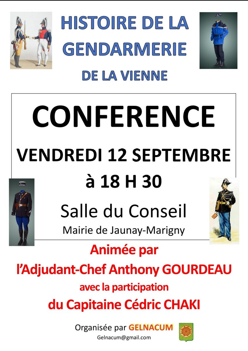 Je vous donne rendez-vous à la rentrée pour une nouvelle rencontre concernant l'histoire de la Gendarmerie. Venez nombreux. 😉