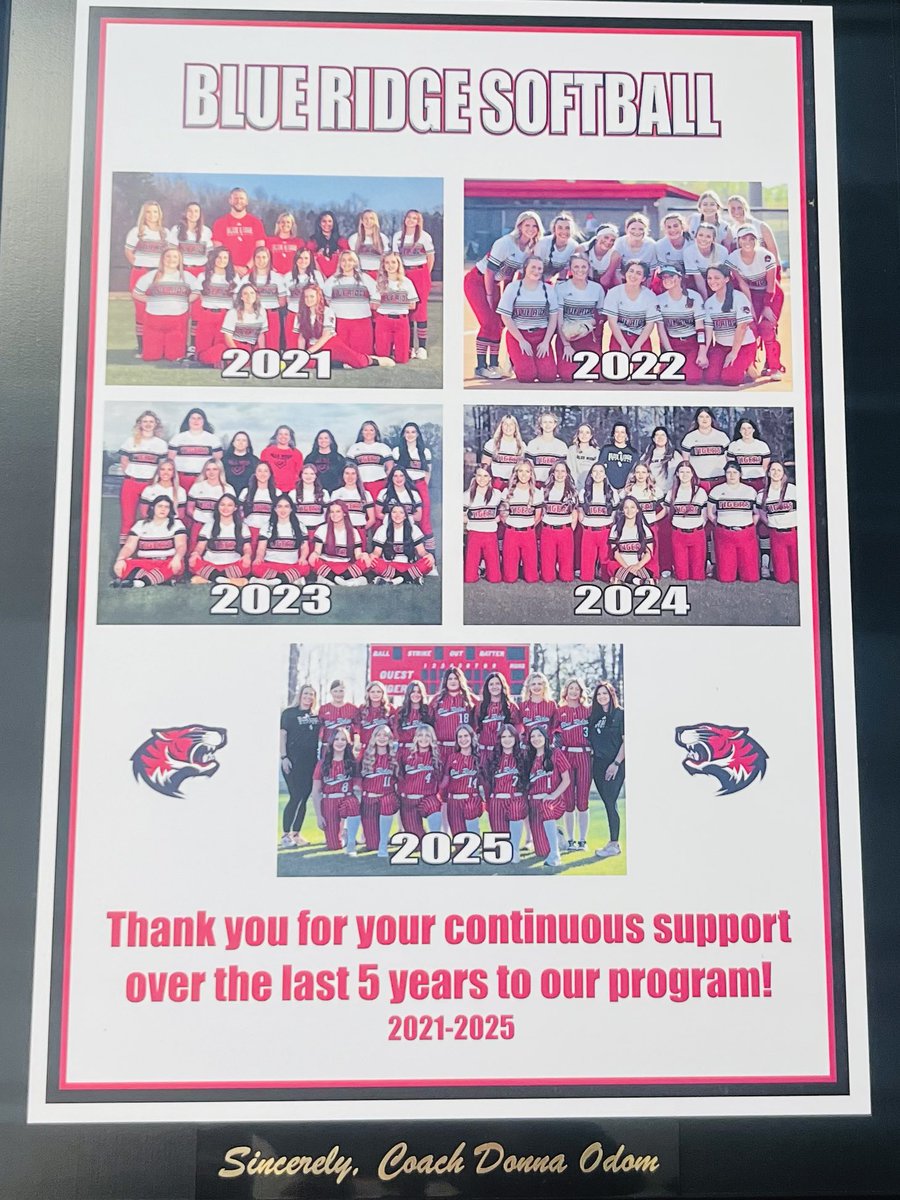 One Final Post: A personal THANK YOU to the 8 sponsors who financially supported  BRHS softball for 5 straight years! Each company stood behind a coach/program with a dream and helped us reach specific program needs in order to grow into what we are today! #TigerFamily