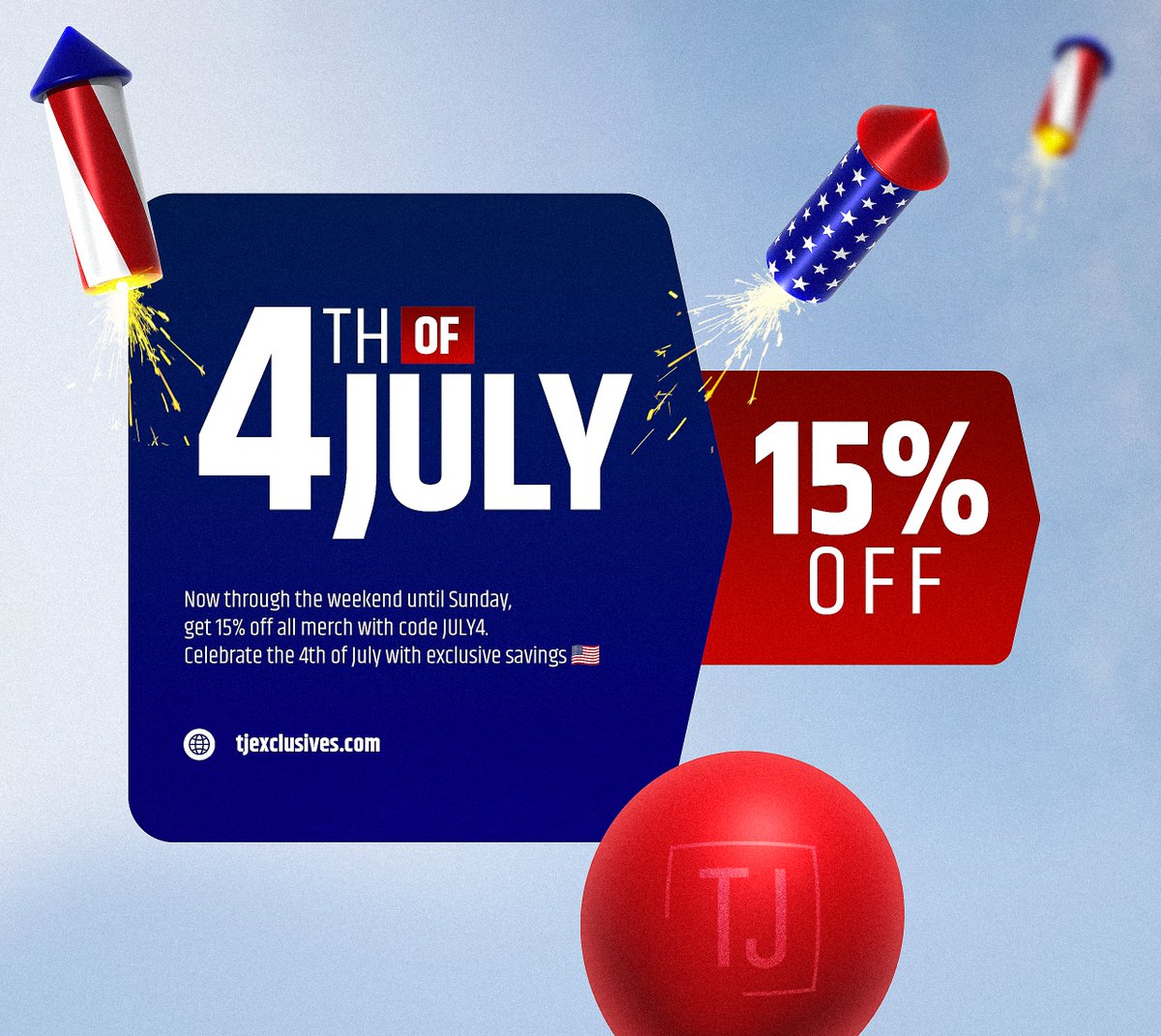 TjExclusives's tweet image. 4TH OF JULY SALE 🇺🇸
now through the weekend, 15% OFF everything with code JULY4, don't wait, offer ends sunday!
🛒: tjexclusives.com