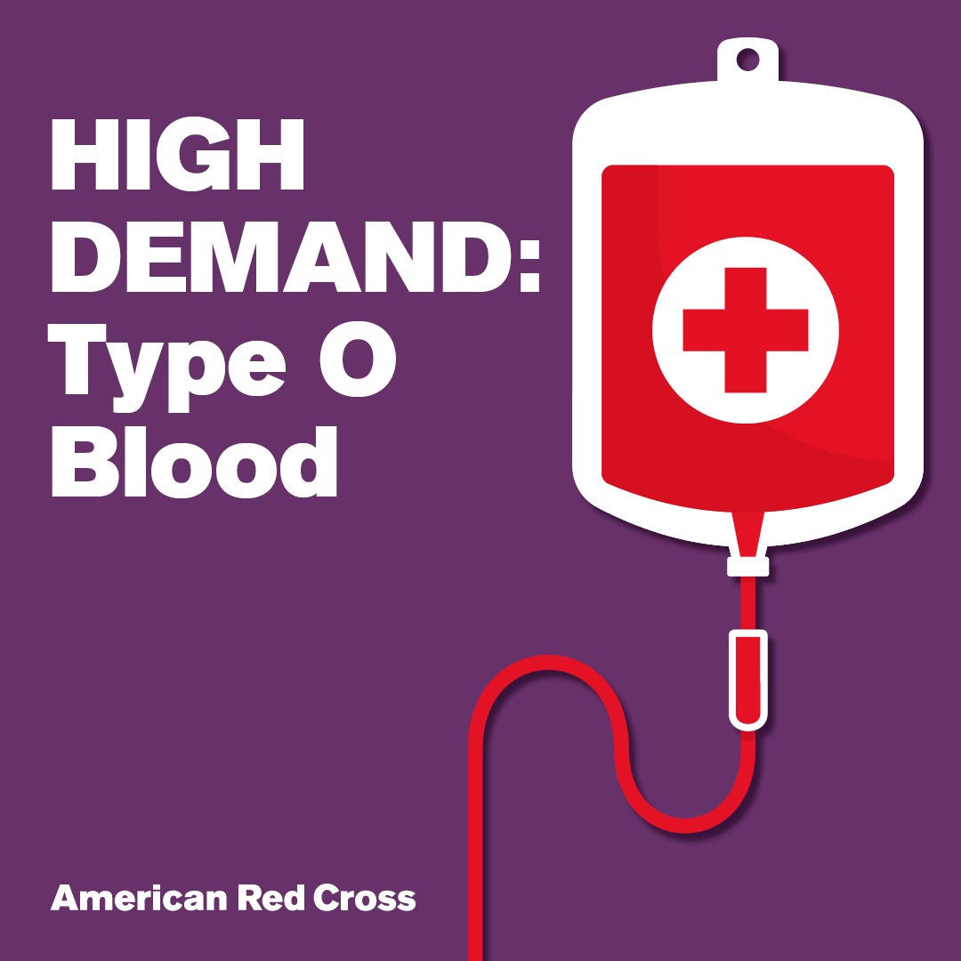RedCrossCCR's tweet image. You're just our (blood) type! Type O is in high demand this summer and you can be the lifesaving difference for a patient in need. Give now: rcblood.org/appt