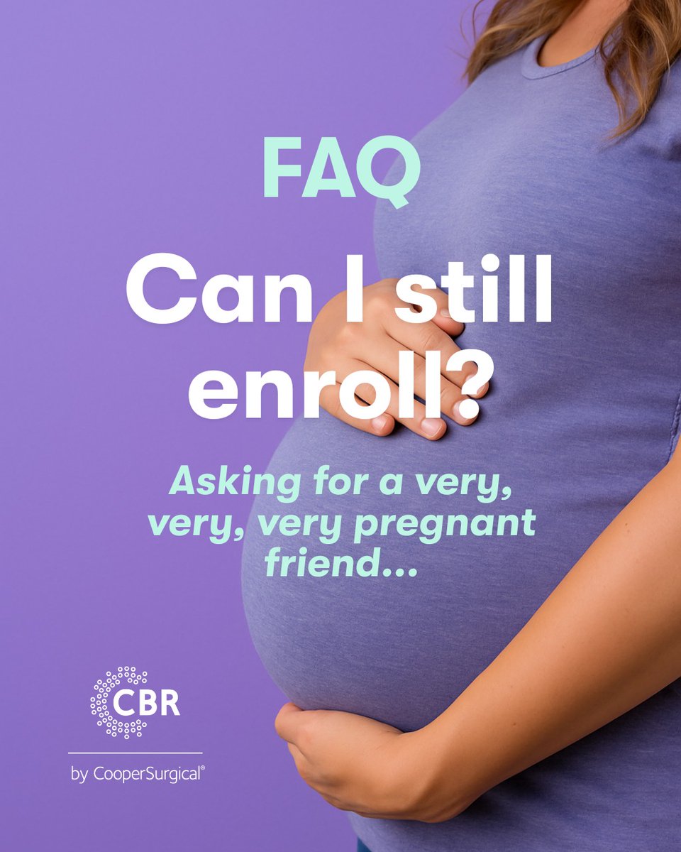 Wondering when to enroll in cord blood banking? Ideally, by 34 weeks. But we know life gets busy. 💜 Good news? You can still enroll up to the very end—just make sure your CBR kit arrives in time! We’re here when you are. #cordbloodbanking #thirdtrimester