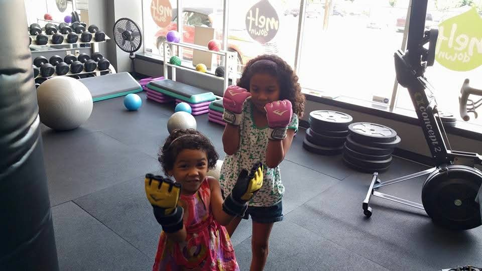 One of my favorite photos from when I taught kickboxing. It was always a blast to bring my girls to the gym so they could workout with me. Both of my minions still workout today 💪