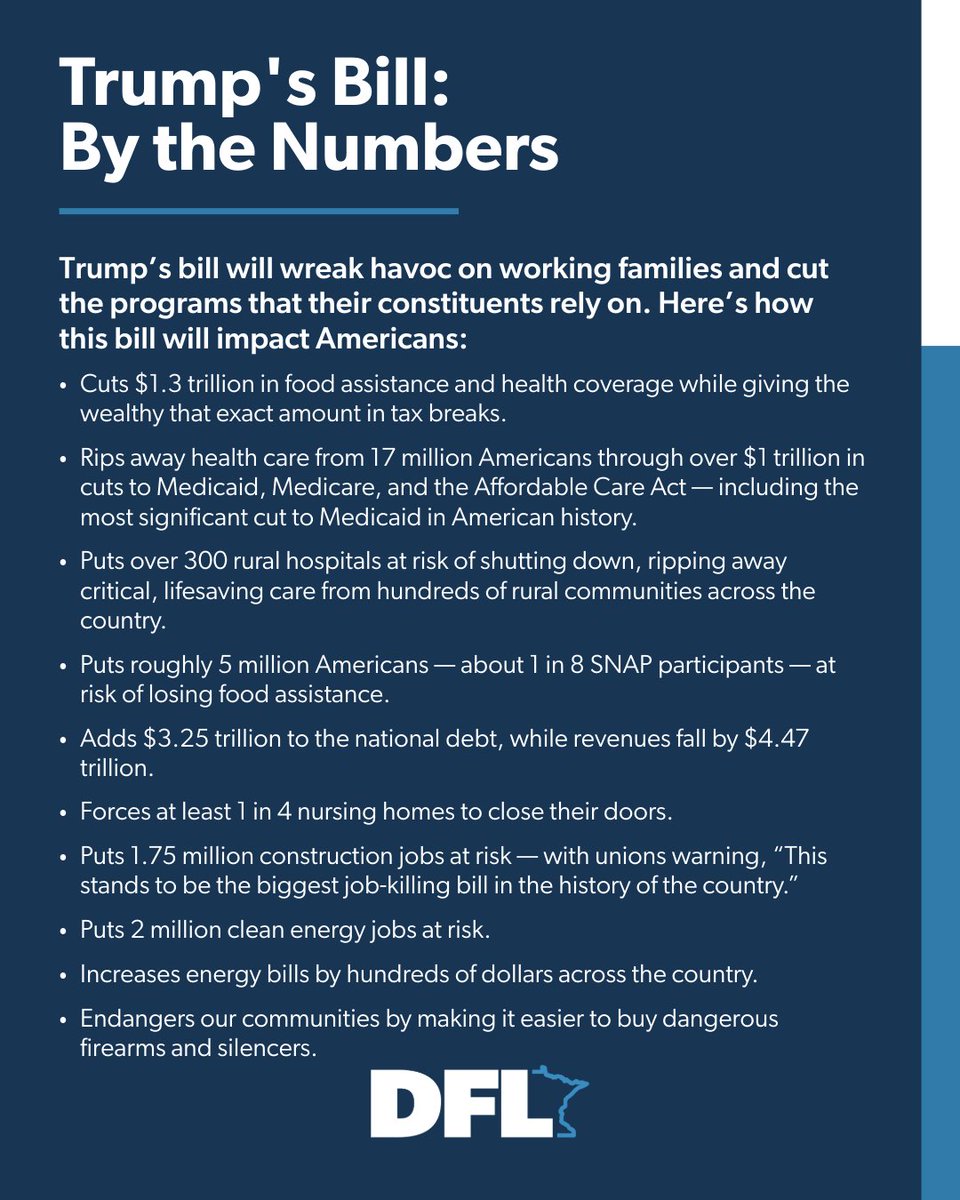 Reps. Finstad, Emmer, Fischbach, and Stauber have betrayed their constituents.

Read the full statement at dfl.org/bill.