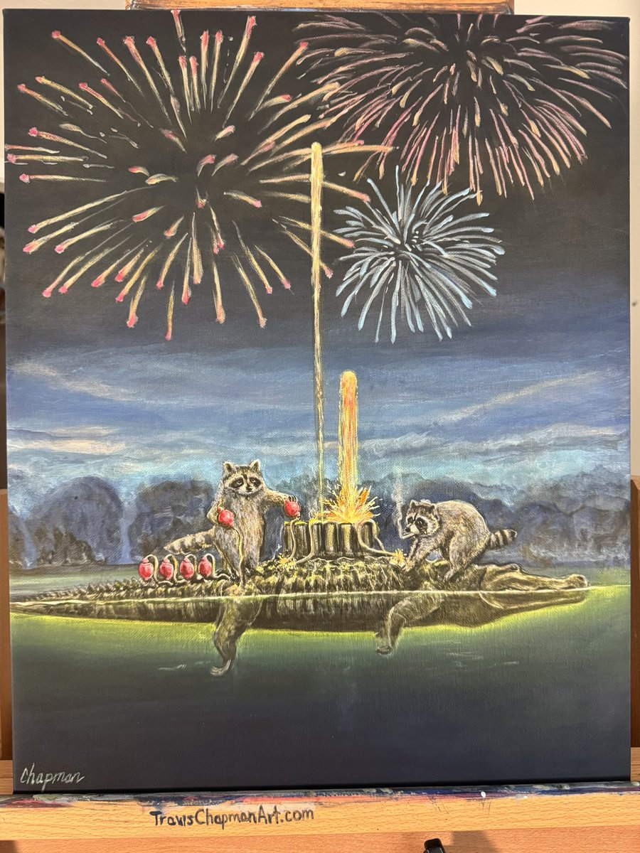 Travispaints's tweet image. I painted Kip and Ricky working the fireworks barge. a.k.a. Cyrus.