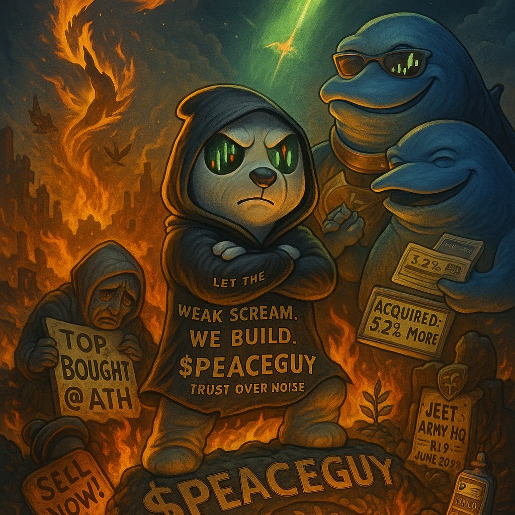 SolPeaceguy's tweet image. They jeeted. They cried. They doubted.
But while the noise fades, the mission grows louder. 🕊️
Peace isn’t for the weak — it’s for the ones who hold, who build, who believe.
Whales are accumulating. The foundation is being set.
$PEACEGUY rises from the ashes. Stronger. Louder.…