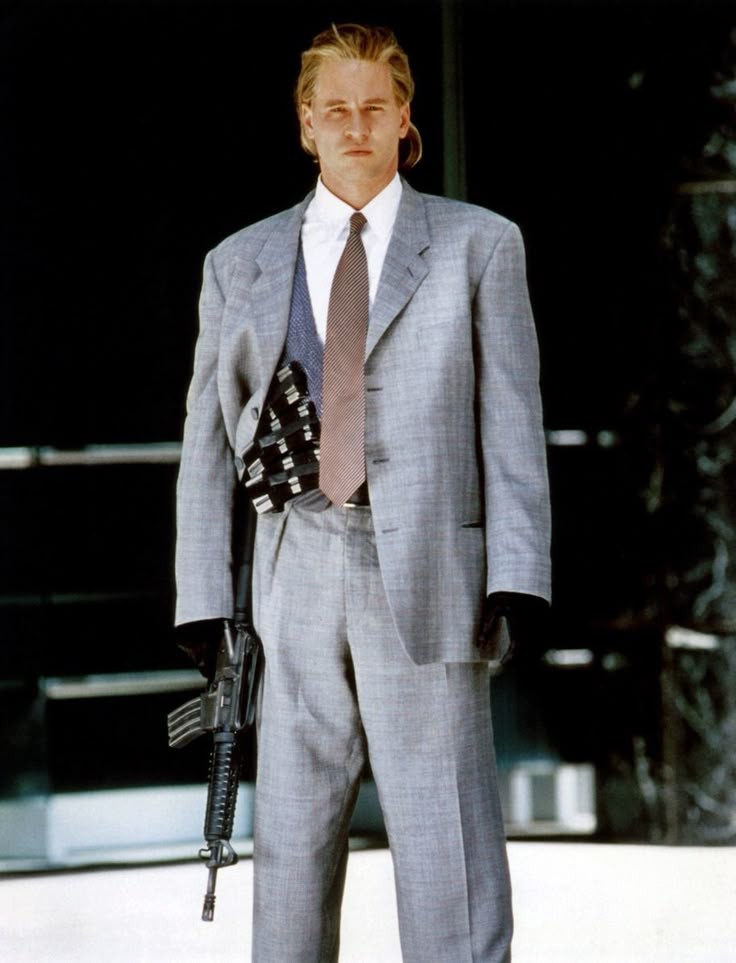 Val Kilmer on the set of Heat, 1995