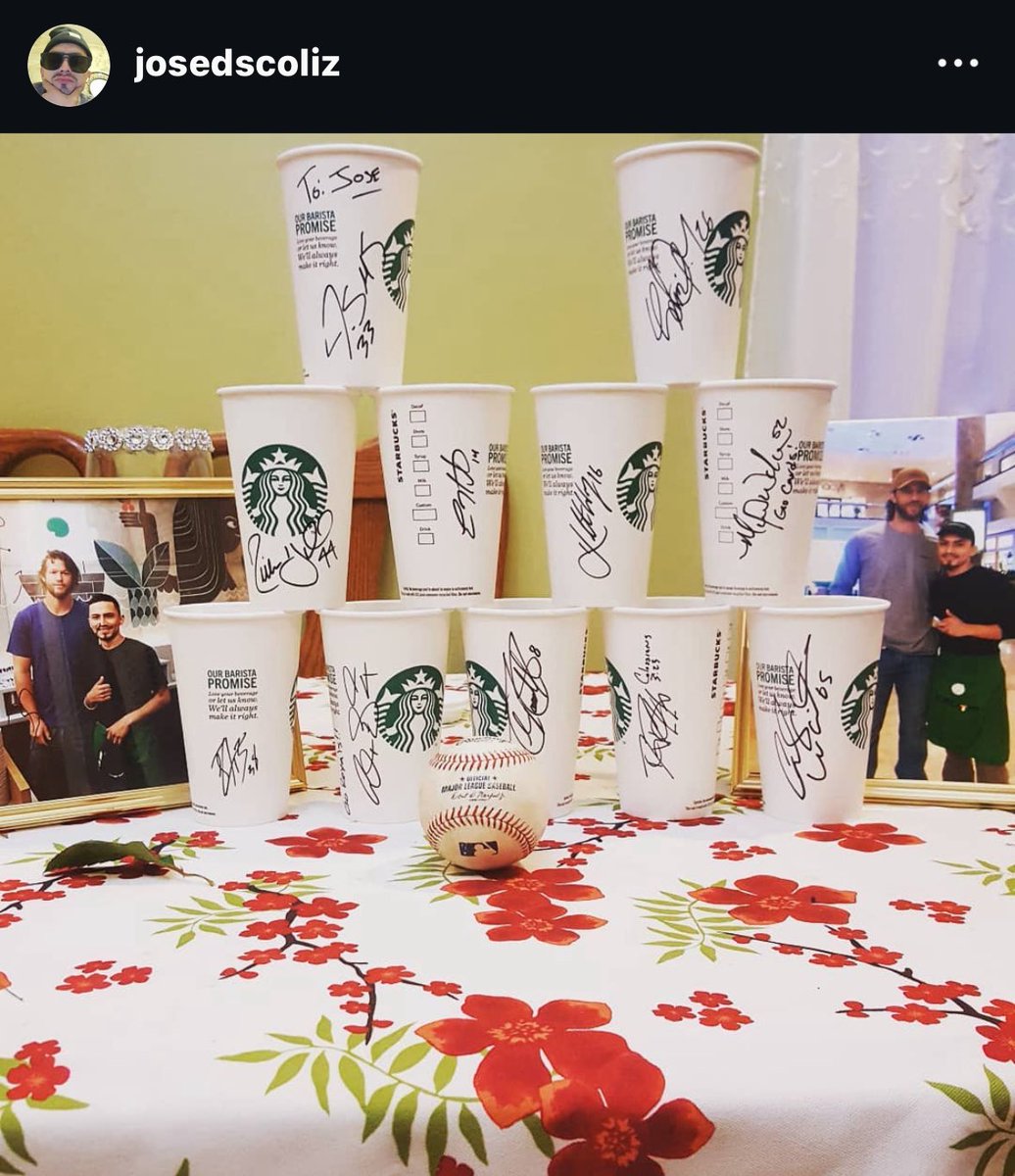 _joseds93's tweet image. Interesting conversation about seeking autographs. I never chased the players around , I worked for Starbucks at the Water Tower. I would make their coffee, and if time available, I would sneak out the cup and sharpie. I got to meet Kershaw, Bumgarner and Altuve. @chrisbleck