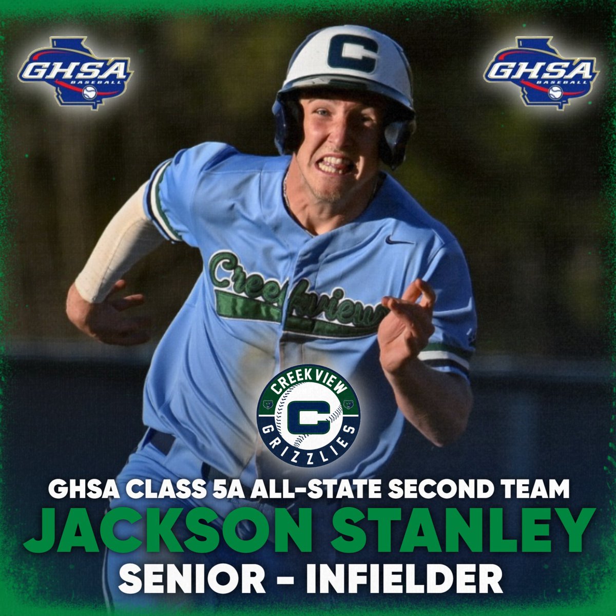 🐻Creekview High School Baseball🐻 (@cvhsgrizzbsb) on Twitter photo Congrats to <a href="/jacksontstanley/">Jackson Stanley</a> on earning <a href="/OfficialGHSA/">GHSA</a> All-State 2nd Team honors!
The heart & soul of the 2025 #GrizzGang
Congrats Jackson!
<a href="/CVHSGrizzlies/">CVHS Grizzly Athletics</a> <a href="/YHCBaseball/">YHC Baseball</a> <a href="/griffcallaghan/">Griffin Callaghan</a> <a href="/TheCoachesBoxGA/">Coaches Box Georgia</a> Congrats to <a href="/jacksontstanley/">Jackson Stanley</a> on earning <a href="/OfficialGHSA/">GHSA</a> All-State 2nd Team honors!
The heart & soul of the 2025 #GrizzGang
Congrats Jackson!
<a href="/CVHSGrizzlies/">CVHS Grizzly Athletics</a> <a href="/YHCBaseball/">YHC Baseball</a> <a href="/griffcallaghan/">Griffin Callaghan</a> <a href="/TheCoachesBoxGA/">Coaches Box Georgia</a>