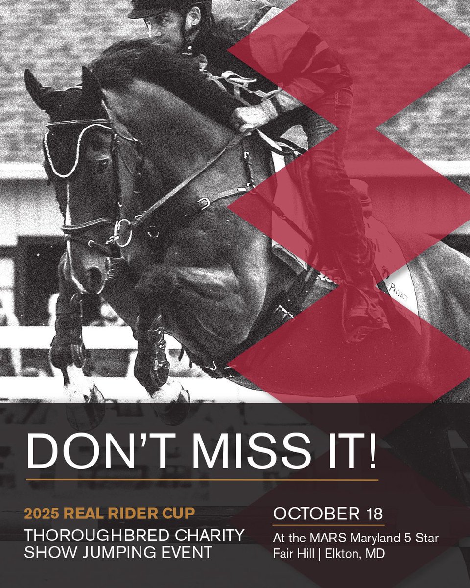 The Real Rider Cup (@therealridercup) on Twitter photo After another huge success at Real Rider Cup Lexington last Saturday, we now shift our focus to Fair Hill as we join forces with <a href="/Maryland5Star/">MARS Maryland 5 Star at Fair Hill p/b Brown</a> on October 18!
therealridercup.com/rrc-maryland-i…
#JumpOn! 🏇🏆 After another huge success at Real Rider Cup Lexington last Saturday, we now shift our focus to Fair Hill as we join forces with <a href="/Maryland5Star/">MARS Maryland 5 Star at Fair Hill p/b Brown</a> on October 18!
therealridercup.com/rrc-maryland-i…
#JumpOn! 🏇🏆
