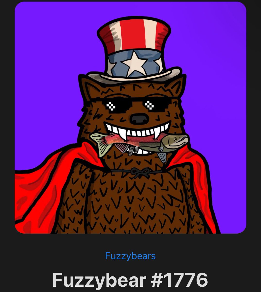 XRP_Rocky's tweet photo. #1776 on the market for 6771 XRP. With Independence Day tomorrow, I thought I'd take one of my favorite NFTs out of the vault and let a fellow patriot get their hands on the ONLY $Fuzzy rendition of Uncle Sam. An absolute gem. https://t.co/gqbebDmRrK
