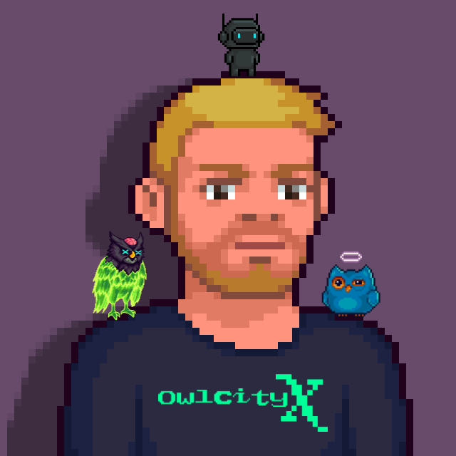 Try again. Fail again. Fail better. That’s the game.
Web3 is a playground.
Laugh, learn, build, repeat.

Shoutout to <a href="/Cuget_x/">Cuget</a> for dropping me into the pixelverse with this slick piece.

The magic of squares is real.
'OwlsNeverSleep' - do you #MultiversX?