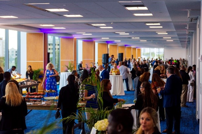 TheTampaCC's tweet image. Happy 2nd birthday to our Waterfront Meeting Rooms! Here are some photos from our grand opening celebration when the rooms first opened in 2023.
These 18 rooms provided a unique feature for meetings and events: a floor-to-ceiling view of our spectacular waterfront.