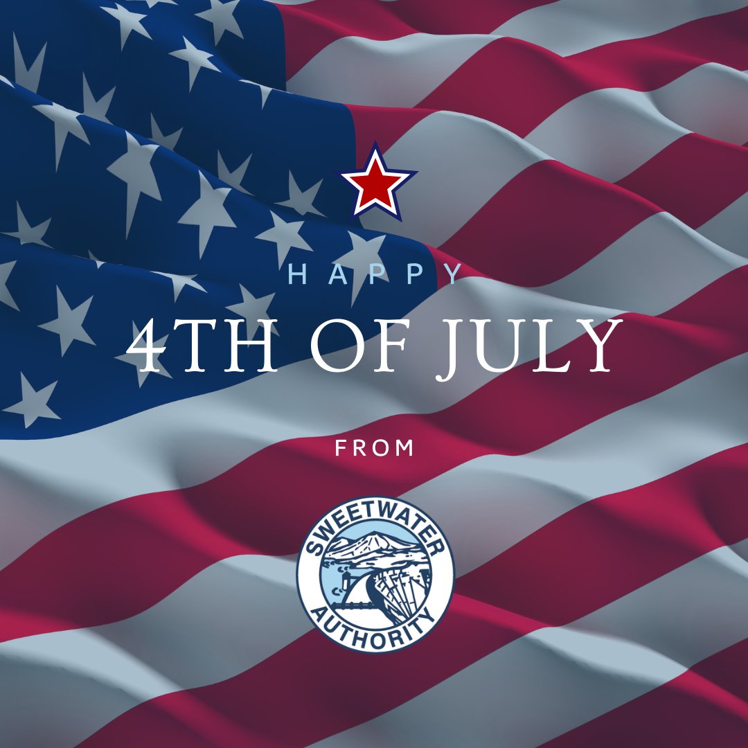 In observance of Independence Day, Sweetwater Authority offices will be closed tomorrow. Offices will reopen on Monday, July 7th at 8 a.m. 

Have a safe Fourth of July!

In case of a water-related emergency, call (619) 420-1413.