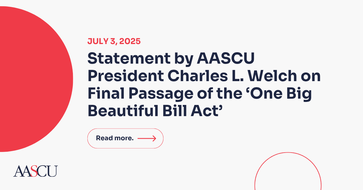 "AASCU urges Congress to reassert its constitutionally endowed authority over government expenditures, eliminating executive overreach and fully funding the programs, grants, and institutions that serve our nation’s postsecondary students," - <a href="/chucklwelch/">Chuck Welch</a>.
tinyurl.com/munrpm36
