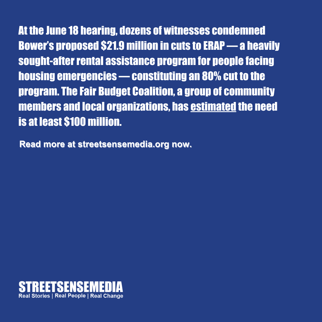 streetsensedc's tweet image. At D.C. Council hearings and organized rallies, housing advocates across the District are condemning Mayor Muriel Bowser’s proposed cuts to social safety net and housing programs in her FY 2026 budget, released in late May. Read more at streetsensemedia.org