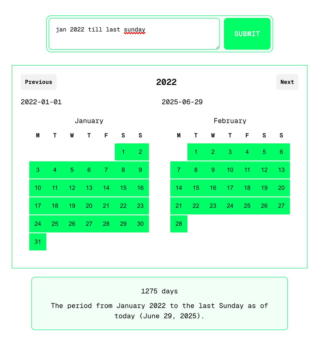 wesbos's tweet photo. im taking date picker inputs to the next level. 

we should not have to fuss with rigid date inputs ever again https://t.co/dAcOPVin4T