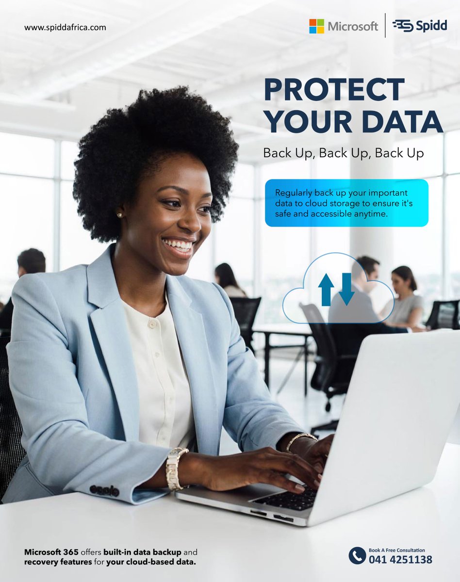 🔐 Back Up. Smile. Repeat.
At Spidd, we believe peace of mind starts with secure data.

With Microsoft 365 and our expert backup services, you get built-in protection, cloud recovery, and the freedom to focus on what matters most: your business.

✅ Reliable backups
✅