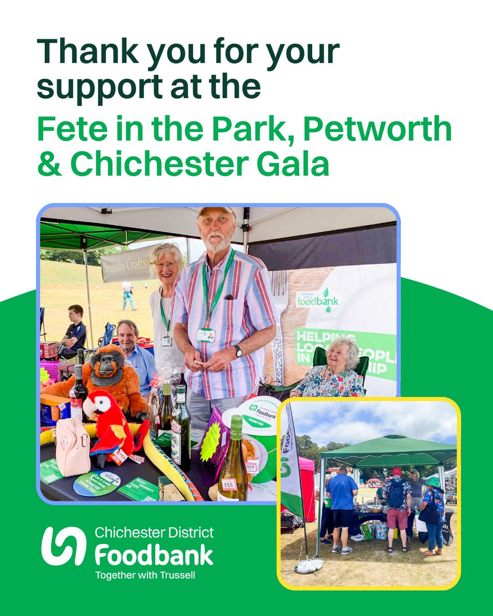 We had a fantastic weekend fundraising at Fete in the Park in Petworth &amp; the Chichester Gala. 💚 Huge thanks to local businesses for tombola prizes, our volunteers &amp; everyone who bought a ticket 🎟️ Together we raised over £1,500! 🔗bit.ly/petworth-fete-…