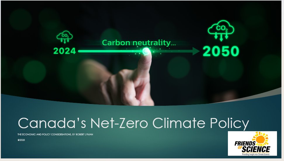 FriendsOScience's tweet image. Canada's Net Zero Policies
Robert Lyman created a slide presentation about Canada’s net-zero climate policy. Michelle Stirling produced the video below of the slide presentation reading Lyman’s notes. Lyman’s concern is that the issues surrounding Canadian Climate policy are…