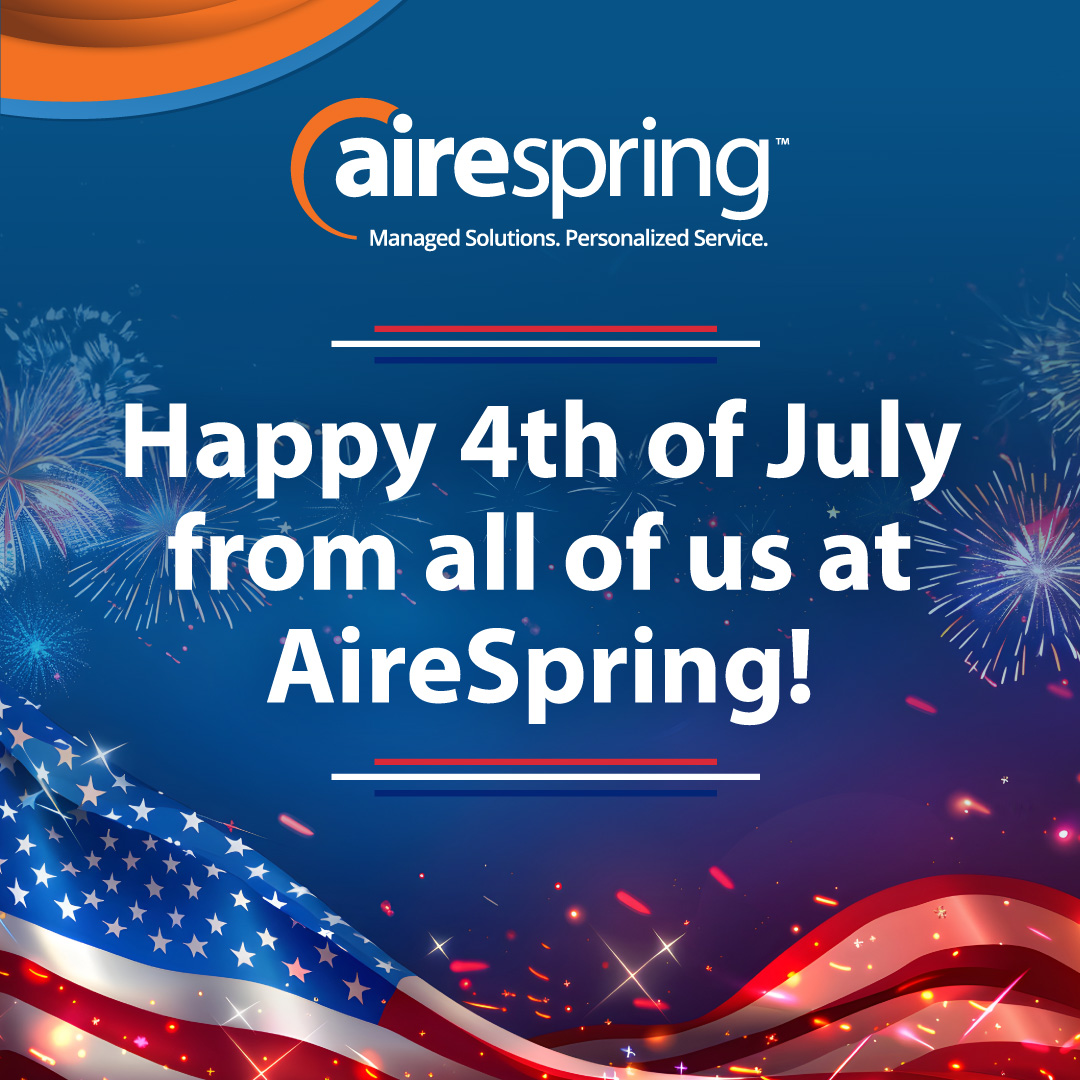 AireSpring's tweet image. Happy 4th of July from AireSpring!

As we celebrate Independence Day, we’re reminded of the values that unite us—resilience, innovation, and collaboration.

We wish you a safe, joyful, and well-connected holiday weekend!

#IndependenceDay #FourthOfJuly  #ConnectivityMatters