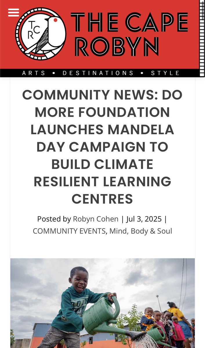 #mandeladay2025 with the #domorefoundation 

An invitation for businesses to get involved #climatechange #domore 

🔗 thecaperobyn.co.za/community-news…

#thecaperobyn