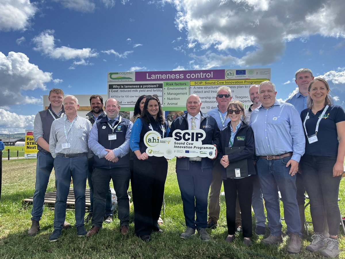 Approx 1 in 10 Irish dairy cows is lame at any one time, with levels rising to over 30% in some herds! At #Moorepark25 a series of Lameness videos was officially launched by Minister Noel Grealish. The videos aim to help farmers tackle lameness in cows bit.ly/401CMys