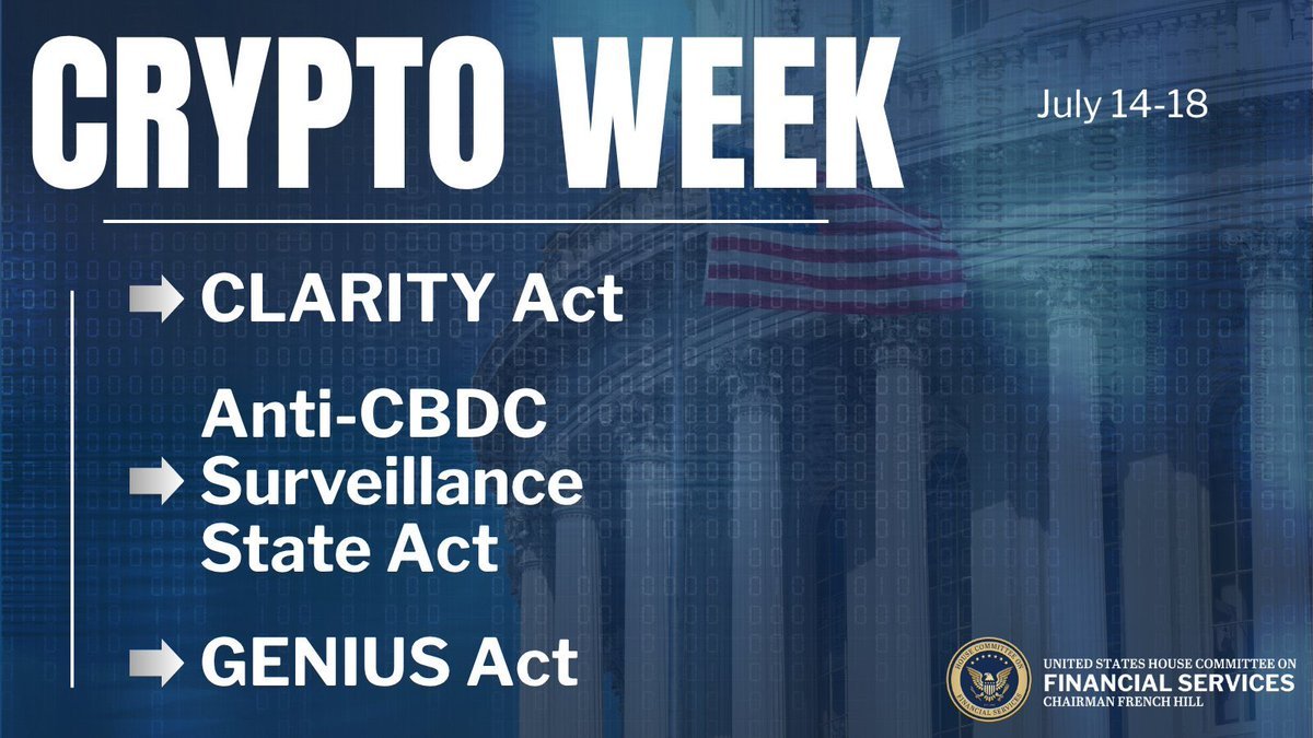 NayeemRezvan's tweet photo. JUST IN: 🇺🇸 #US House #designates July 14-18 as "#Crypto Week." https://t.co/JJLOHyl9Gs
