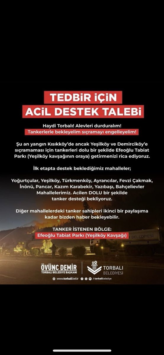 <a href="/izmirhavadurmu/">İzmir Hava Durumu</a> Torbalı Belediyesi tanker desteği istiyor #İzmiryanıyor