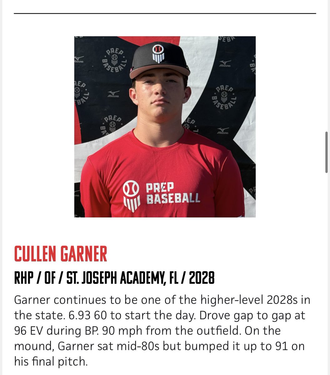 Thank you so much to <a href="/PrepBaseballFL/">Prep Baseball Florida</a> <a href="/prepbaseball/">Prep Baseball</a>  for the write up and another great event.