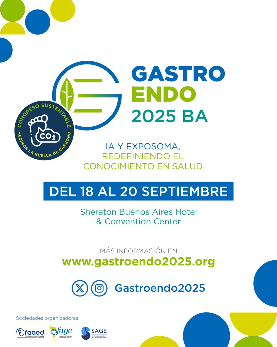 Los invitamos a GASTROENDO 2025, el Congreso Argentino de Gastroenterología y Endoscopia Digestiva, organizado por la Sociedad Argentina de Gastroenterología (SAGE), sociedad en convenio con la AMG.

📅 Del 18 al 20 de septiembre de 2025
📍 Sheraton Buenos Aires Hotel &amp;