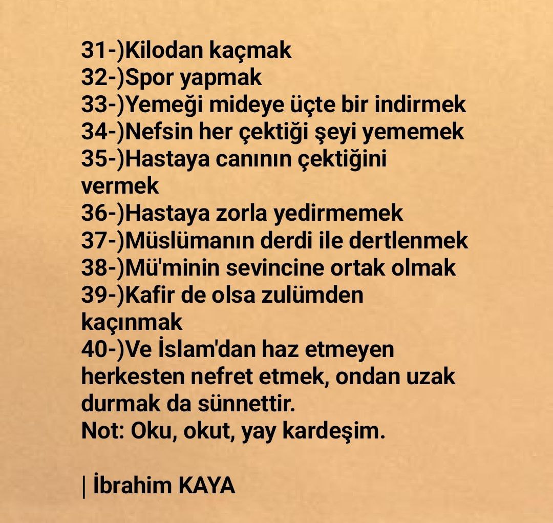 🔸40 Maddede 40 Sünnet.