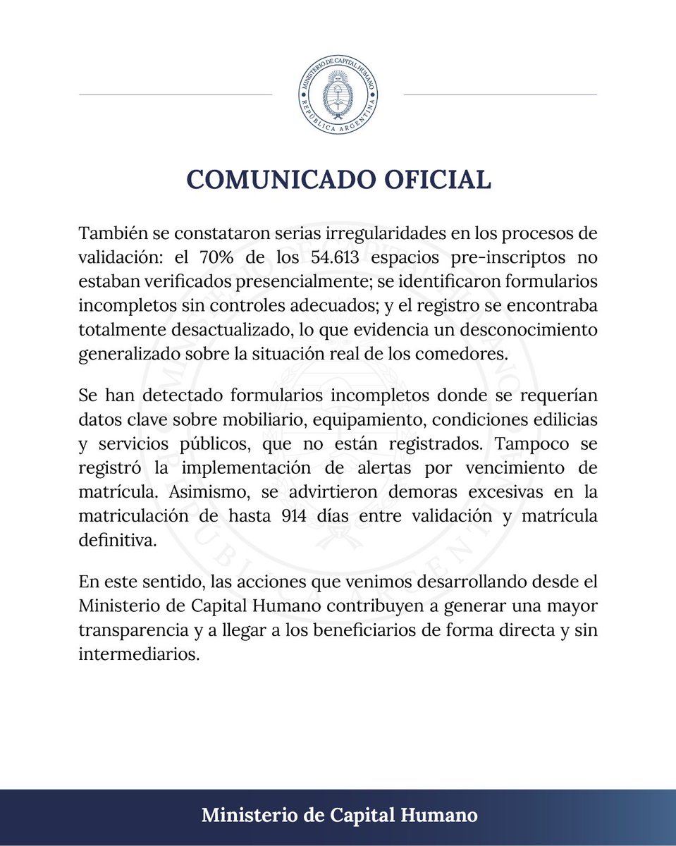 Sandra Pettovello (@spettovellook) on Twitter photo Crítico informe de la SIGEN sobre la situación de comedores y merenderos durante la gestión anterior.
<a href="/JMilei/">Javier Milei</a> Crítico informe de la SIGEN sobre la situación de comedores y merenderos durante la gestión anterior.
<a href="/JMilei/">Javier Milei</a>