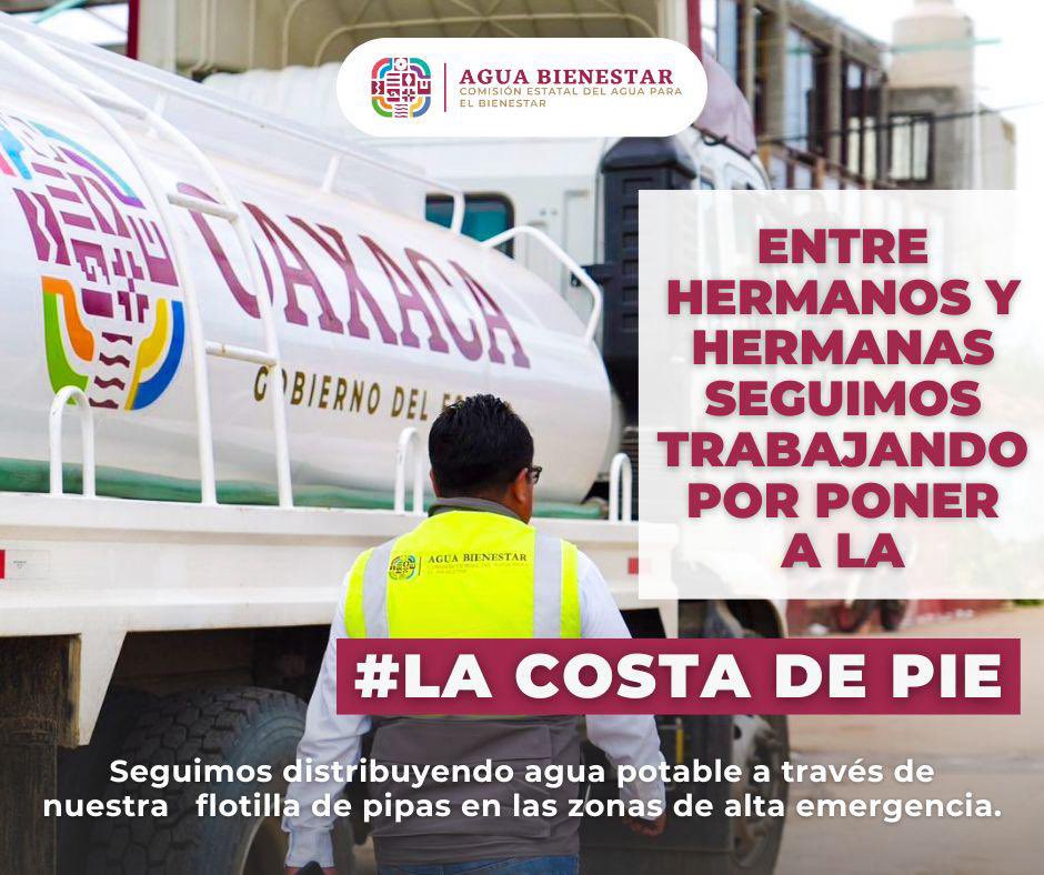 CEABIEN_OAX (@ceabienestar) on Twitter photo Desde la #CEABIEN seguimos distribuyendo agua potable en comunidades afectadas, como parte del compromiso del Gobierno que encabeza el Ing. <a href="/salomonj/">Salomón Jara Cruz</a>. Con el esfuerzo de nuestra flotilla, avanzamos para poner de pie a #LaCostaDePie. 💧🤝🌊 #PrimaveraOaxaqueña Desde la #CEABIEN seguimos distribuyendo agua potable en comunidades afectadas, como parte del compromiso del Gobierno que encabeza el Ing. <a href="/salomonj/">Salomón Jara Cruz</a>. Con el esfuerzo de nuestra flotilla, avanzamos para poner de pie a #LaCostaDePie. 💧🤝🌊 #PrimaveraOaxaqueña