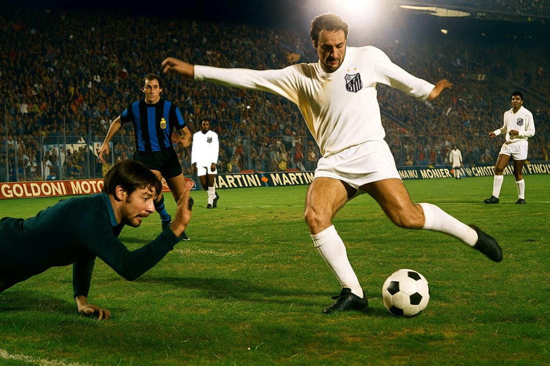 O SANTOS JÁ TEVE 3 ESTRELAS DE CAMPEÃO MUNDIAL NO PEITO!

Mas, 

Por descaso, relaxamento, provincianismo, falta de postura, o título mundial de 1968, torneio oficial da FIFA/CONMEBOL/UEFA foi esquecido.

Inter de Milão 🇮🇹 0x1 🇧🇷 Santos FC
⚽️ Gol de Toninho Guerreiro
🏟️ San Siro