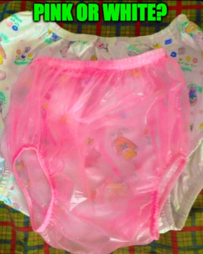 Which of these plastic pant do you prefer pink or white 🙄❤️🥺
