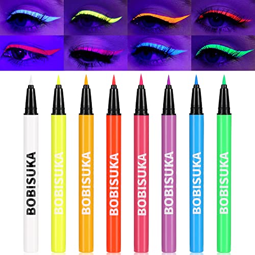 I just received BOBISUKA 8 Colors UV Neon Liquid Eyeliner Set, Matte Colored Eyeliners Pen, Colorful Waterproof Smudge-proof Pigmented Graphic Liners, Delineadores de Colores Para Ojos Eye Mak from Anonymous via Throne. Thank you! throne.com/britbxb #Wishlist #Throne