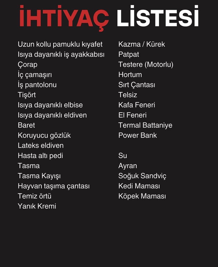 lütfen toplanma yerlerini ve ihtiyaç listelerini elden ele paylaşarak desteğe ihtiyacı olan insanlara iletelim. #izmiryanıyor