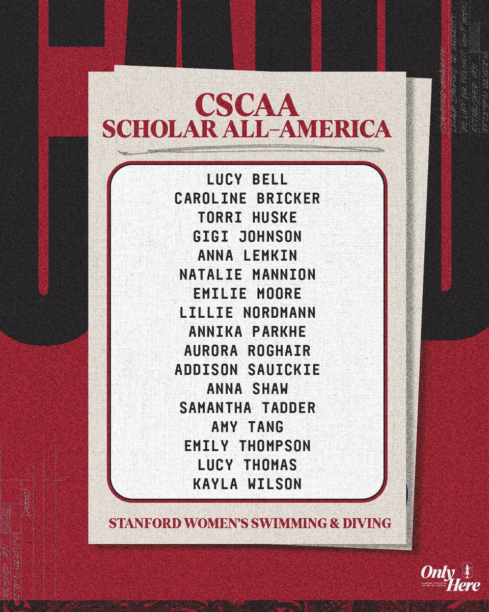 So proud of our 1⃣7⃣ CSCAA Scholar All-Americans! 🧠📚

#GoStanford