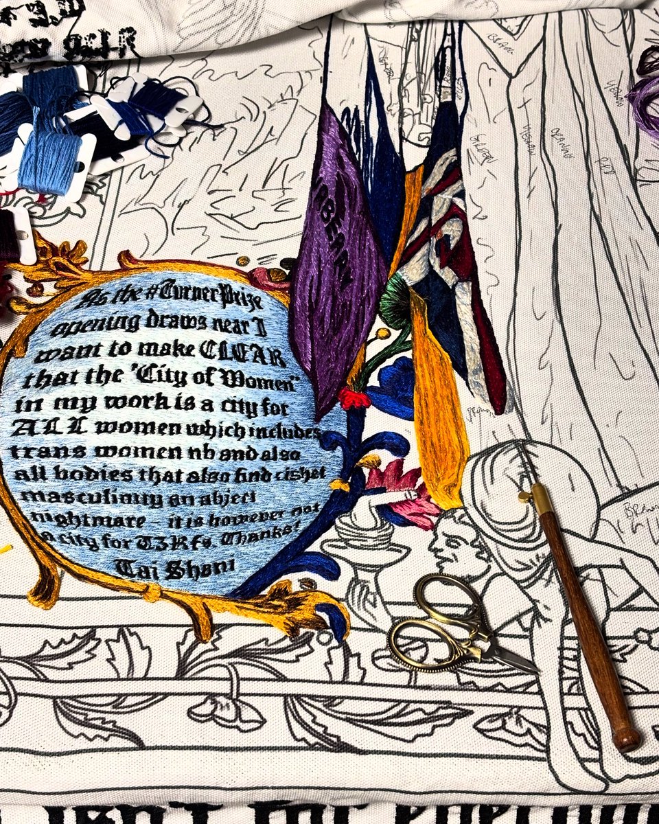 JessDeWahls's tweet photo. With the left bullock finished, i’m busy working on the central prick 🪡🧵
‘A Thousand Little Pricks’
Work in progress 🪡🧵
#WellThisIsProblematic
#DontMessWithJess
#handembroidery
#WomensArt https://t.co/KO7cvKNgyI