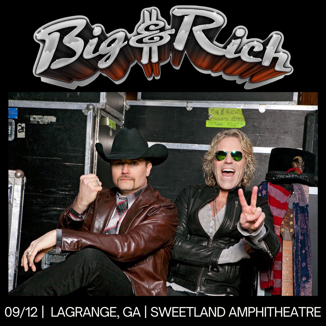 We are comin to your citay Lagrange, Georgia on Friday September 12th! 🤠🎶 Get your tickets over at:
bigandrich.com  #bigandrich #livemusic #inconcert