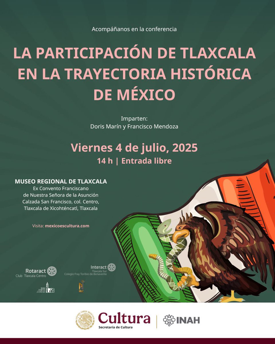 UruzRadio's tweet photo. Próximos eventos de Uruz Radio:

1. Conferencia en el Museo Regional de Tlaxcala, viernes 4 de julio a las 14:00 hrs.
2. Banquetera. Explanada del Museo Regional de Tlaxcala, 4 de julio a las 6:00 p.m.
3. UAM Cuajimalpa. 16 de julio a las 14:00 hrs. 
¡Entrada es gratuita a todos! https://t.co/dWqlDKliDZ