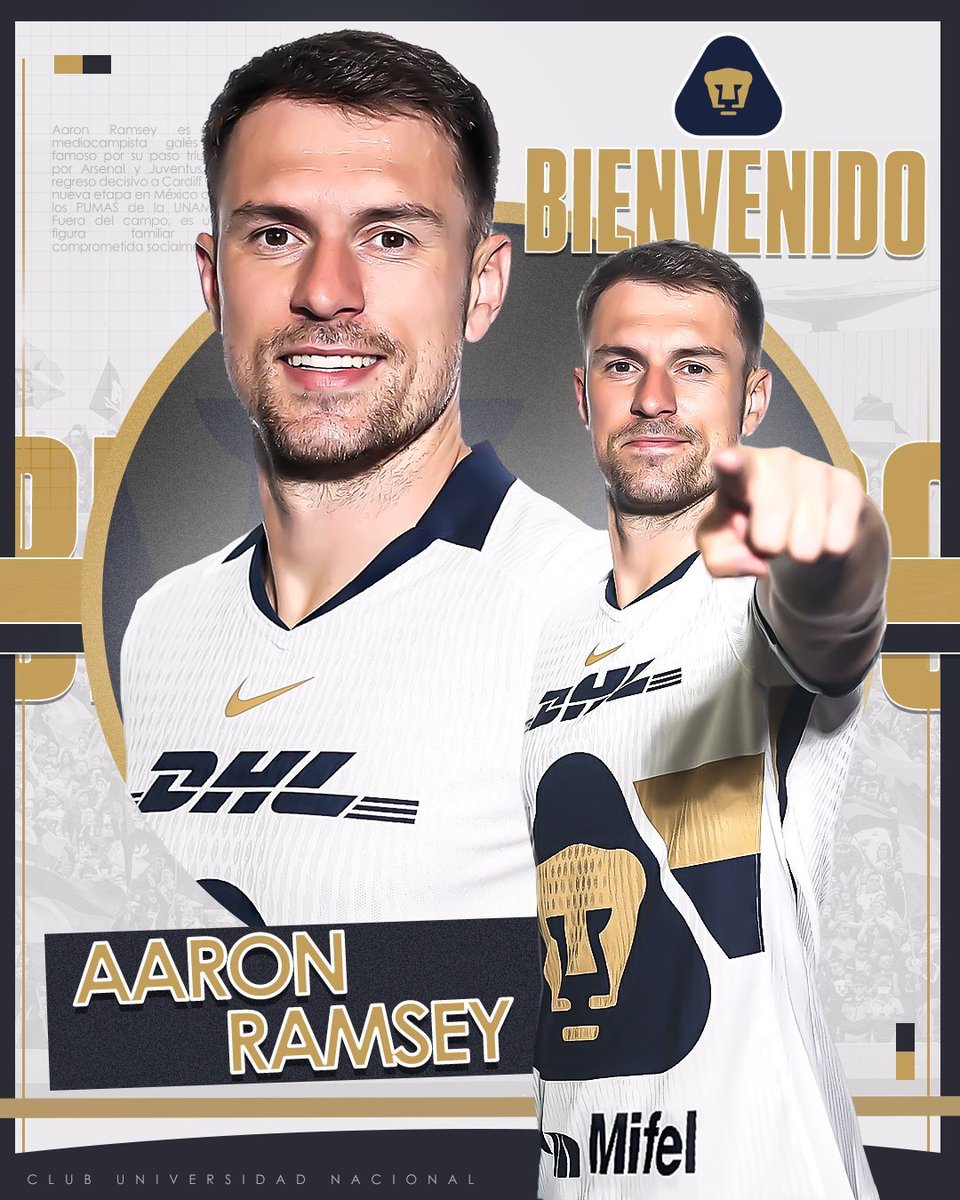 matlak_michal's tweet image. Aaron Ramsey nowym piłkarzem Pumas. Pierwszy Walijczyk w historii ligi meksykańskiej.