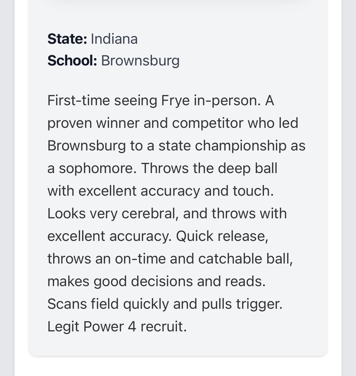 Oscar Frye (@oscarfrye18td) on Twitter photo Can’t wait to get back with our <a href="/BHSdogsfootball/">BHS Football</a> team and staff on Monday. Nothing more enjoyable than the summer grind. Thanks to <a href="/Bryan_Ault/">Bryan Ault - Midwest Scout</a> & <a href="/PrepRedzoneIN/">Prep Redzone Indiana</a> for the recent write-up after a big weekend in Indy.
<a href="/Coach_Lantz/">Eric Lantz</a> <a href="/CoachJudd22/">CoachJudd22</a> <a href="/xfactorQB/">Anthony Morelli: X-Factor QB Academy</a> <a href="/QBHitList/">QBHitList.com</a> <a href="/Coach_Brady/">Aaron Brady</a> Can’t wait to get back with our <a href="/BHSdogsfootball/">BHS Football</a> team and staff on Monday. Nothing more enjoyable than the summer grind. Thanks to <a href="/Bryan_Ault/">Bryan Ault - Midwest Scout</a> & <a href="/PrepRedzoneIN/">Prep Redzone Indiana</a> for the recent write-up after a big weekend in Indy.
<a href="/Coach_Lantz/">Eric Lantz</a> <a href="/CoachJudd22/">CoachJudd22</a> <a href="/xfactorQB/">Anthony Morelli: X-Factor QB Academy</a> <a href="/QBHitList/">QBHitList.com</a> <a href="/Coach_Brady/">Aaron Brady</a>