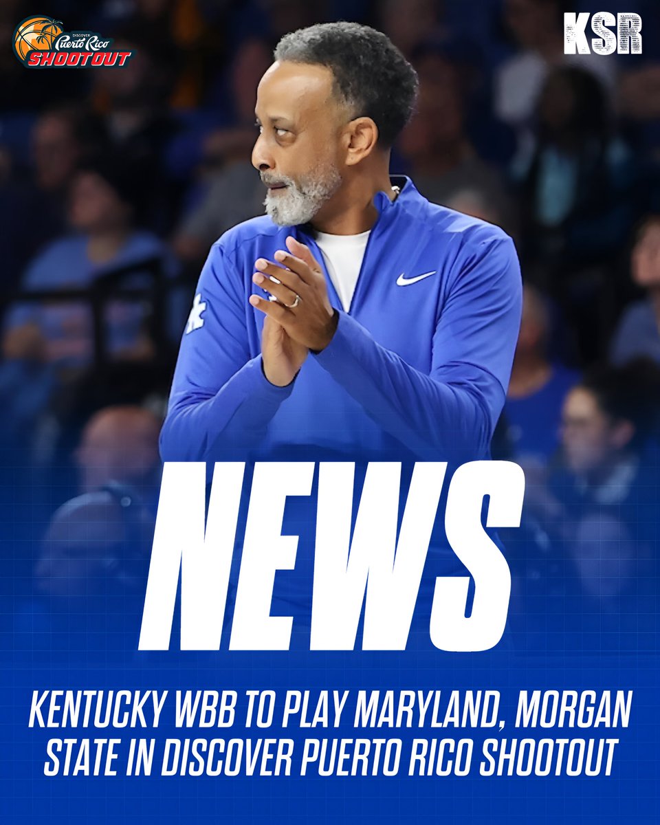 KSRonX's tweet photo. Kenny Brooks and the Cats will be heading to Puerto Rico for a Thanksgiving multi-team event.

They’ll face a more-than-likely preseason Top 25 Maryland squad on Nov. 26, then Morgan State on Nov. 28. 😼🏝️

MORE: https://t.co/Si67s2OHY4 https://t.co/51JUhVorvn