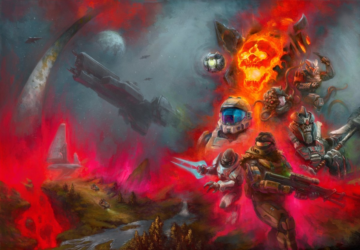 El arte de la portada de Halo Waypoint Chronicles - Volume One queda perfecta como fondo de Xbox 😎

#HaloSpotlight #Xbox