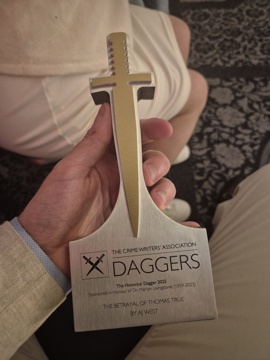 AJ West #AlwaysTogether (@ajwestauthor) on Twitter photo So this happened. The Betrayal of Thomas True just won the <a href="/The_CWA/">The Crime Writersโ Association</a> Historical Fiction Dagger. I am absolutely floored and after so much work, so grateful. Yes I got tearful in my little speech. Thank you thank you <a href="/OrendaBooks/">Karen Sullivan ๐บ๐ฆ๐จ๐ฆ๐ฌ๐ง</a> So this happened. The Betrayal of Thomas True just won the <a href="/The_CWA/">The Crime Writersโ Association</a> Historical Fiction Dagger. I am absolutely floored and after so much work, so grateful. Yes I got tearful in my little speech. Thank you thank you <a href="/OrendaBooks/">Karen Sullivan ๐บ๐ฆ๐จ๐ฆ๐ฌ๐ง</a>