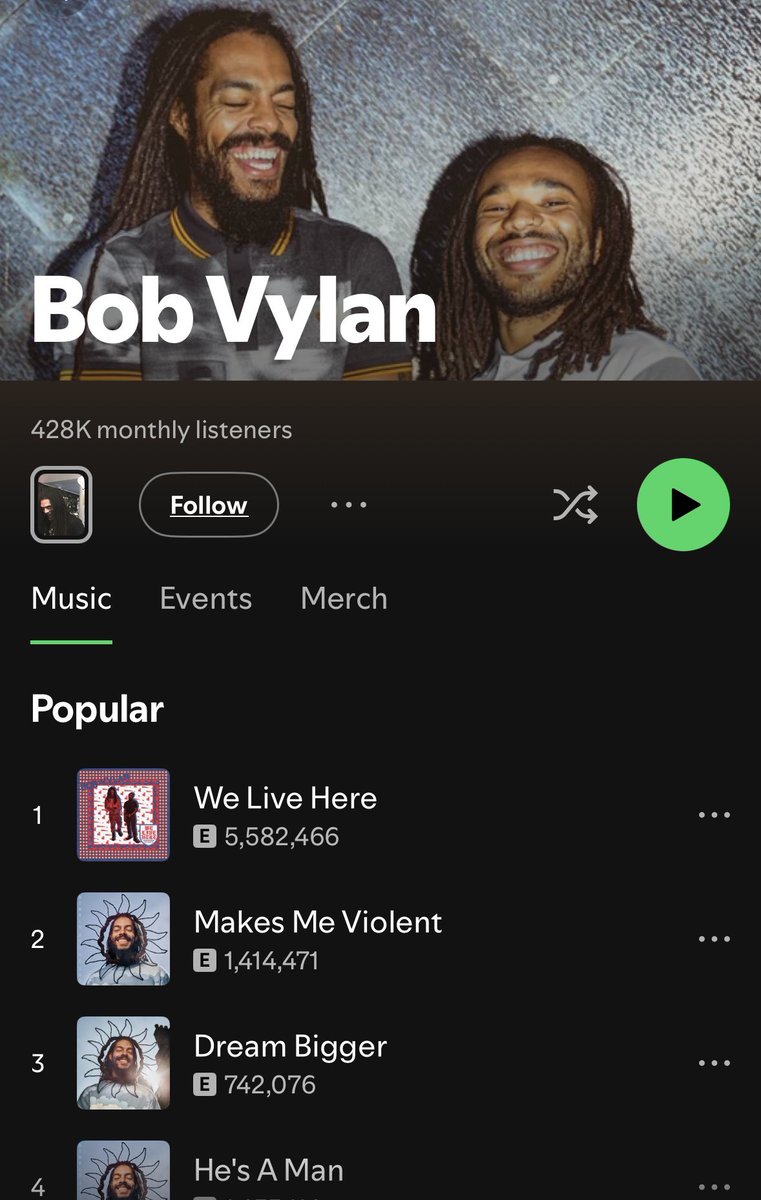 Hi <a href="/piersmorgan/">Piers Morgan</a> my son’s band <a href="/milkthemusic_/">milk.</a>   that you’ve never hard of, has more streams on <a href="/SpotifyUK/">Spotify UK & Ireland</a> than Bob Vylan. They’re irrelevant.