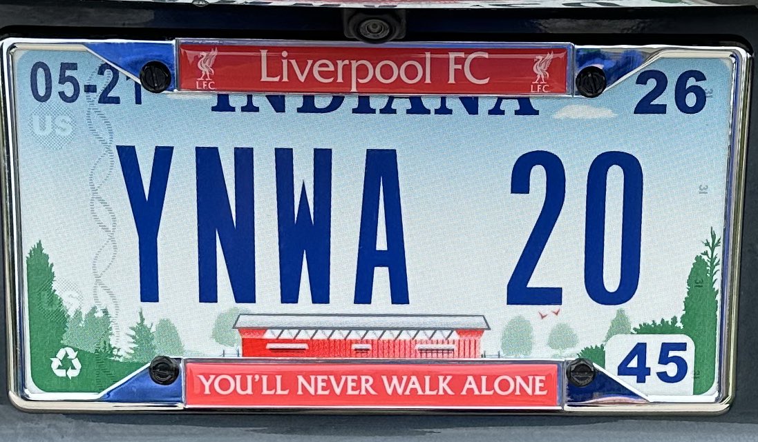ChrisHall626's tweet photo. My new license plate was meant to honor the team’s 20th league title but now it means even more to me to honor Diogo Jota. RIP Diogo!! https://t.co/INtQ1aQ5Yb
